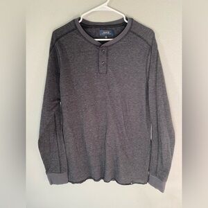 Roark‎ Artifacts Range M Black/Gray Thermal Waffle Knit Long Sleeve Henley EUC